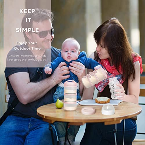 Termichy Stackable Formula Dispenser Portable Milk Powder Container, 2 Pack
