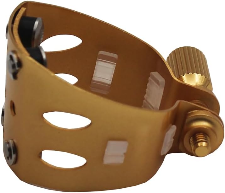 Eastern Music Saxophone Hard rubber mouthpiece Soprano alto Tenor metal ligature Ligature cap (Sandblust gold, Tenor MPC)