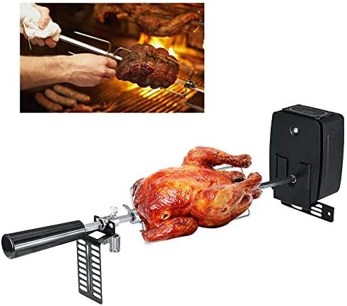 Electric BBQ Rotisserie Spit Roaster Charcoal Motor Rod Kit with Meat Forks