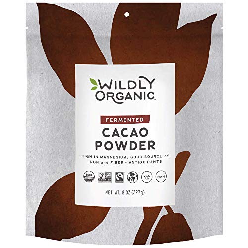 Wildly Organic Fermented Cacao Powder 8 Oz Bag | Perfect for Skin, Smoothies, Yogurt, Oatmeal, Chocolate, Fudge, Baking, & Hot Cocoa
