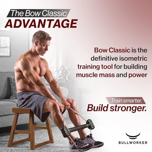 Bullworker Bow Classic 36" Isometric Exercise Equipment, Portable Home Gym Chest Expander, Customized Variable Resistance, Chest and Arm Trainer