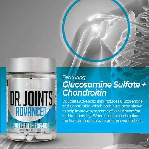 Dr. Joints NDS Nutrition Advanced Joint Health Formula - 90 Capsules | FruiteX-B, Glucosamine Sulfate, Chondroitin