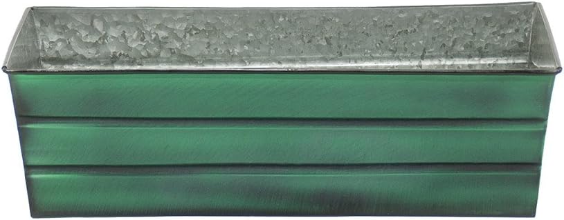 Achla Designs Galvanized Window Flower Box Planter-Green-Medium (24" L x 9.5" W x 7.5" H)