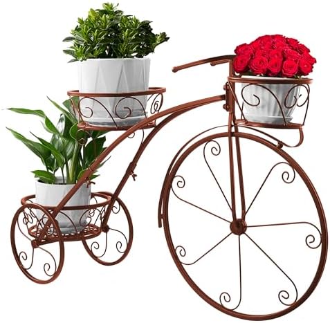 Sorbus® Garden Cart Stand & Flower Pot Plant Holder Display Rack, 6 Tiers, Parisian Style - Perfect for Home, Garden, Patio (Bronze)
