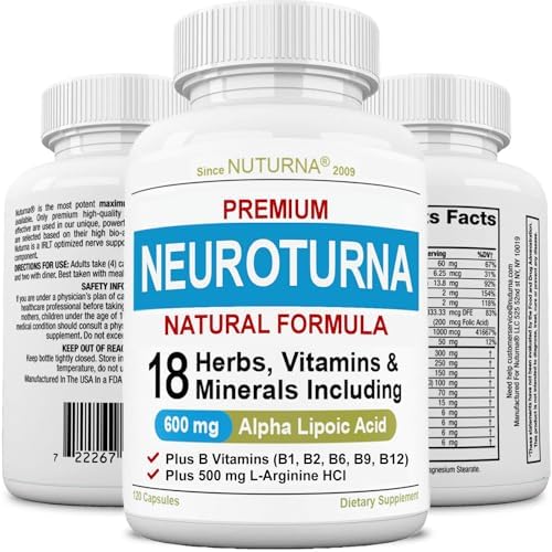 Neuropathy Support Supplement with 1200 mg HP-99 Alpha Lipoic Acid - Max Strength ALA Nerve Formula for Feet Hands Fingers Legs - Ultra Potent 18 in