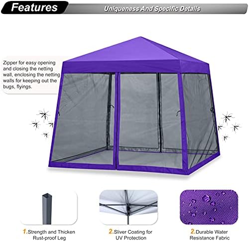 ABCCANOPY 10x10 Pop Up Canopy Tent, Slant Leg Outdoor Shade, Dark Gray