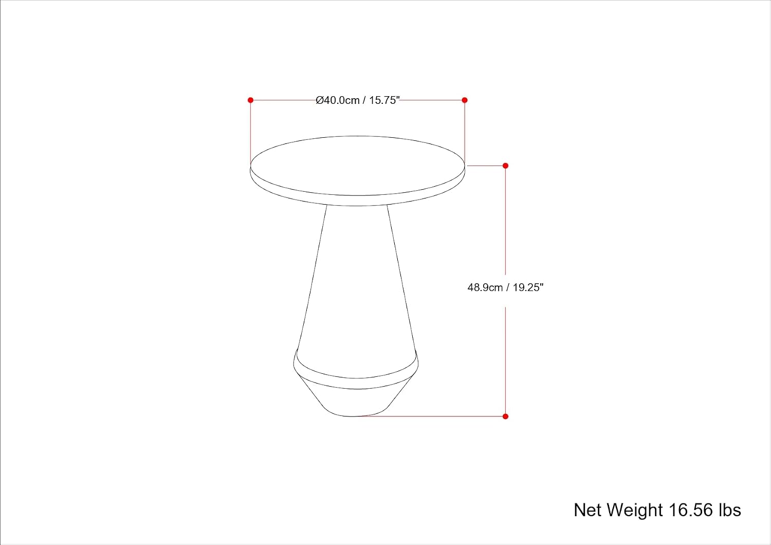 SIMPLIHOME Whitney 17" Wide Storage Metal Table in Antique Silver