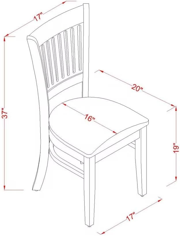 East West Furniture VAC-OAK-C Vancouver Dining Chairs - Linen Fabric Upholstered Wood Chairs, Set of 2, Oak