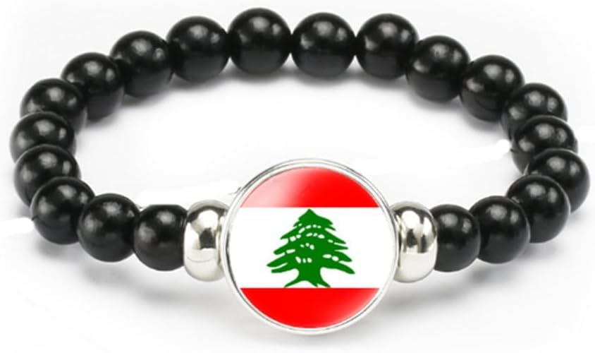 vmcoatdu National Flag Bracelet Elastic Rope Beaded Bracelet Support Your Country Travel Souvenir Gifts for Men Women
