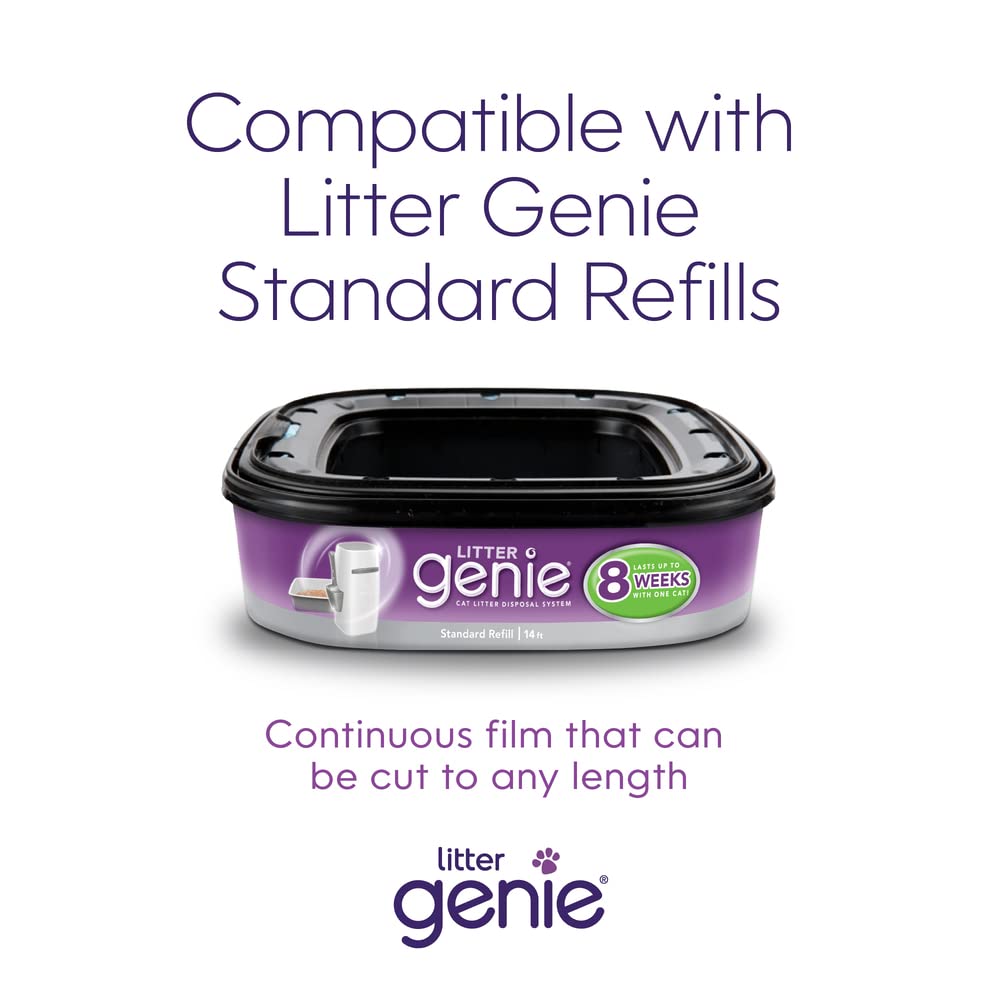 Litter Genie Standard Cat Litter Disposal Pail with 14 ft Standard Refill | Odor-locking pail, holds up to 14 days of cat litter
