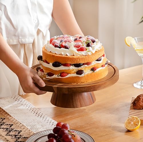 HBlife Cake Stand with Lid (12.2"), Multifunctional Cake Stand with Acrylic Dome, Acrylic 6-in-1 Cake Plate Display Stand with Cover for Baking Gifts, Birthday Kitchen Parties, Weddings