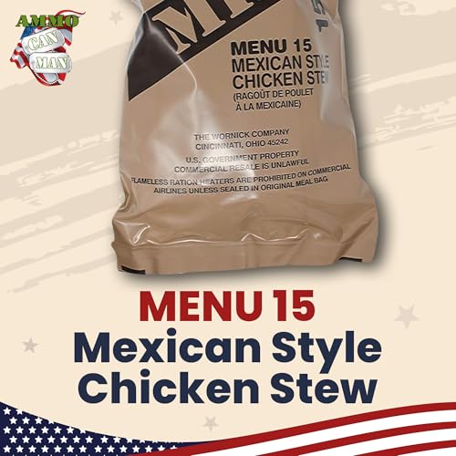 MRE Emergency Food Rations - Military Surplus, Assorted Flavors, 4-Pack | MRE Rations - Military Surplus Emergency Food, Assorted Flavors