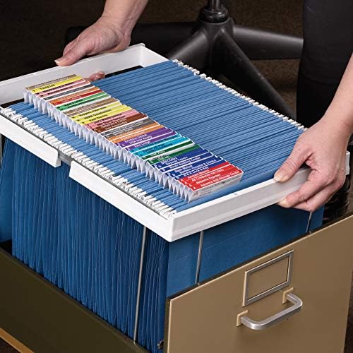 Smead Hanging File Folder Frames, Adjustable, 13” W x 9.25” H x 16”-24” L, White and Silver, Letter Size (64851) (White and Si)