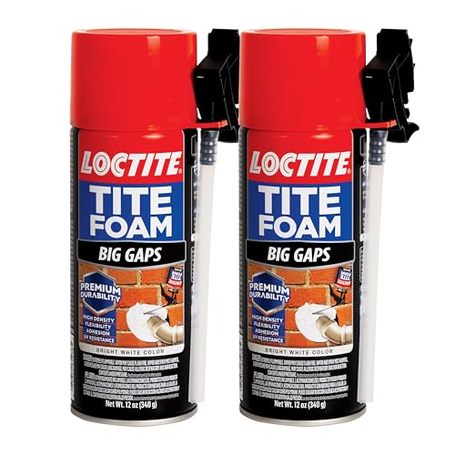 Loctite Tite Foam Big Gaps Spray Foam Sealant, 12 fl oz Can, 1 Pack - Polyurethane Expanding Insulation