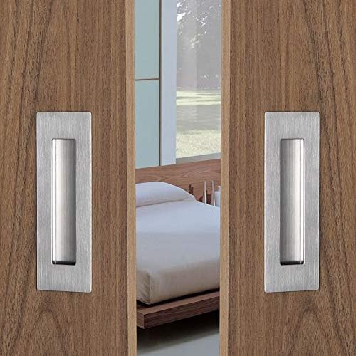 Flush Pull 2 Pack 6" Rectangular-Satin Brushed, Free of Sharp Edge