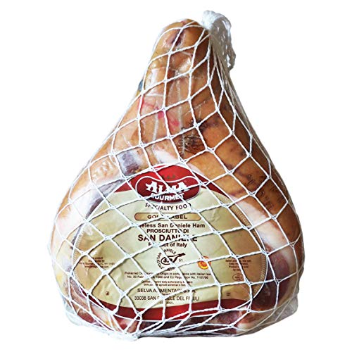 Prosciutto di San Daniele D.O.P. - Boneless Whole Ham – Authentic Italian Prosciutto, Dry-Cured Pork Leg Aged 18 Months