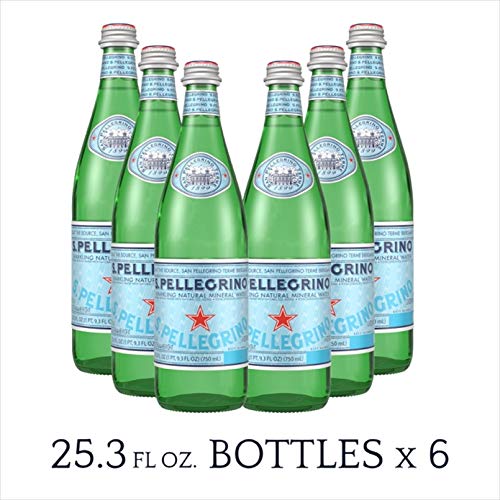 S.Pellegrino Sparkling Natural Mineral Water, 8.45 fl oz. Glass Bottle (24 Count)