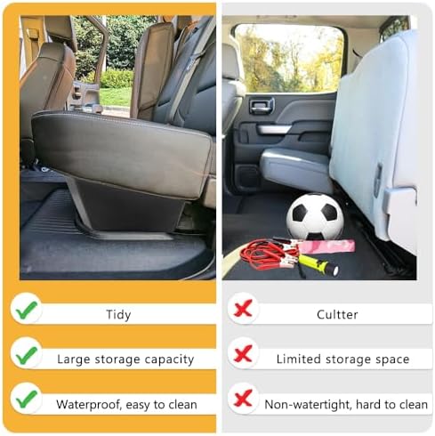Car Underseat Storage Box Fitment for (2015–2026) F150 SuperCrew/Crew Cab & (2017–2026) F250 F350 F450 F550 Super Duty 4-Door Full-Size Pickups