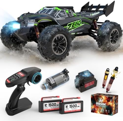 Hosim 1/10 Brushless RC Cars for Adults & Boys 60+ KPH, Fast RC Truck | 4x4 Off-Road All-Terrain Big Remote Control Car