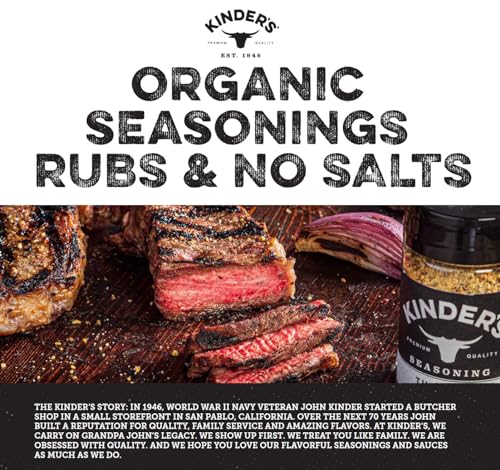 Kinder's Organic Buttery Garlic Salt, Premium Quality Seasoning, MSG Free and USDA Certified Organic, 2.75 oz