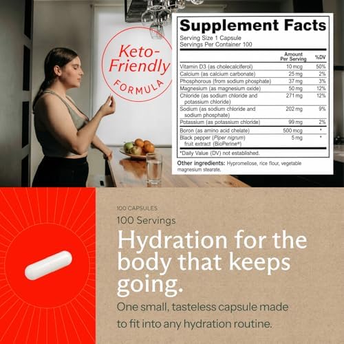 Premium Electrolyte Capsules – Support for Keto, Low Carb, Rehydration & Recovery - Electrolyte Replacement Tablets – Includes Electrolyte Salts