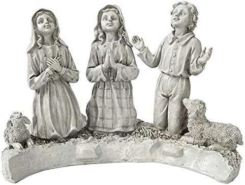 Design Toscano Our Lady of Fatima Indoor/Outdoor Religious Garden Statue, Large, 12 Inches Wide, 14 Inches Deep, 32 Inches High, Resin, Faux Stone Finish