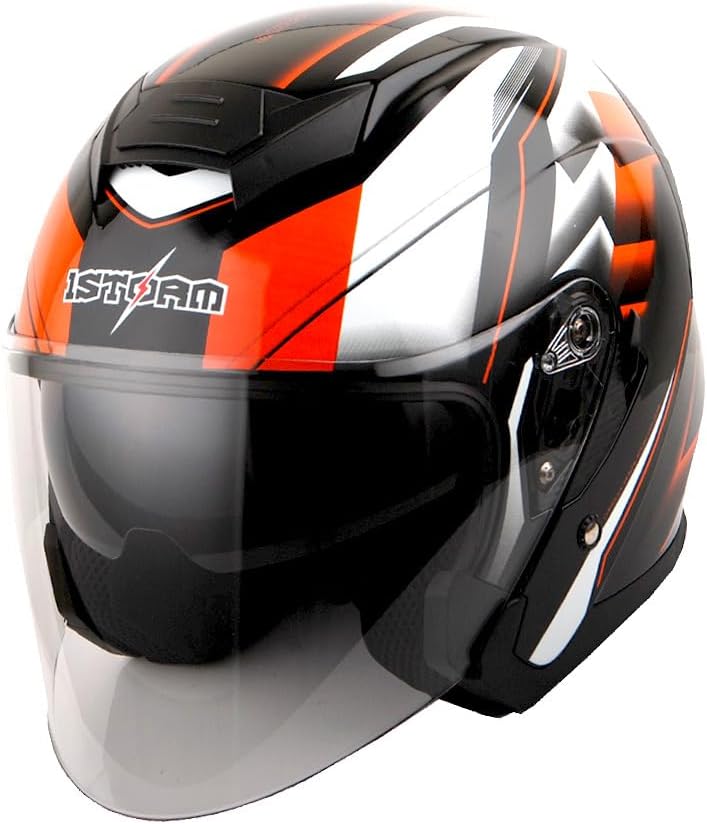 1Storm Motorcycle Open Face Helmet Scooter Classical Knight Bike Dual Lens/Sun Visor: HJK526