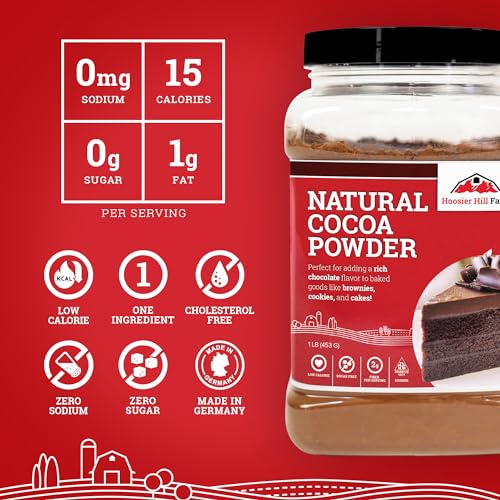 Hoosier Hill Farm Natural Cocoa Powder, Unsweetened, 1LB (Pack of 1)