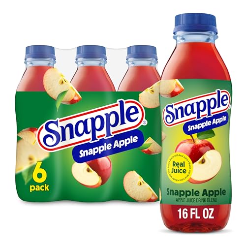 Snapple Apple Juice Drink, 16 Fl Oz Recycled Plastic Bottle, All Natural, No Artificial Flavors Or Sweeteners, Gluten-free, Contains 10% Real Juice 12 Pack