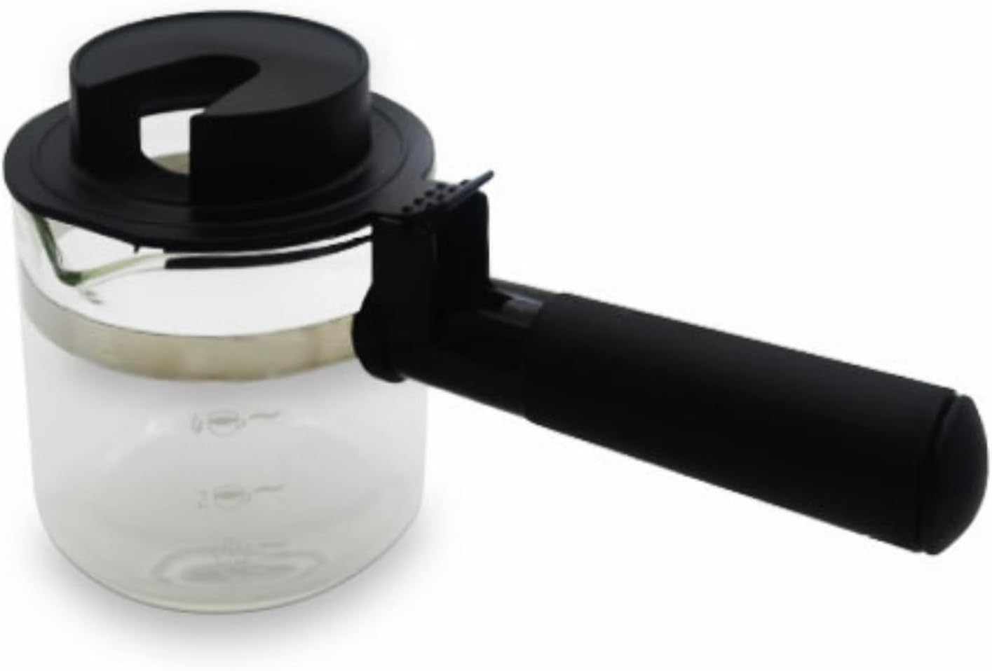 IMUSA 4 Cup Glass Replacement Carafe with Black Handle for Coffeemaker | Bare Glass Finish, Cool-Touch Black Handle with Lid, Ideal for Espresso