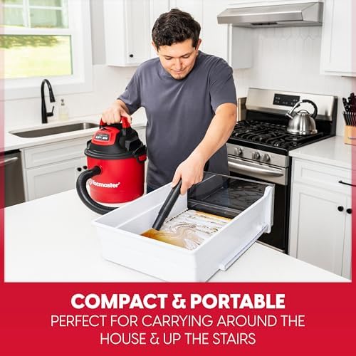 Vacmaster VOM205P 1101 2.5-Gal 2 Peak HP Wall Mount Wet/Dry Vacuum Red