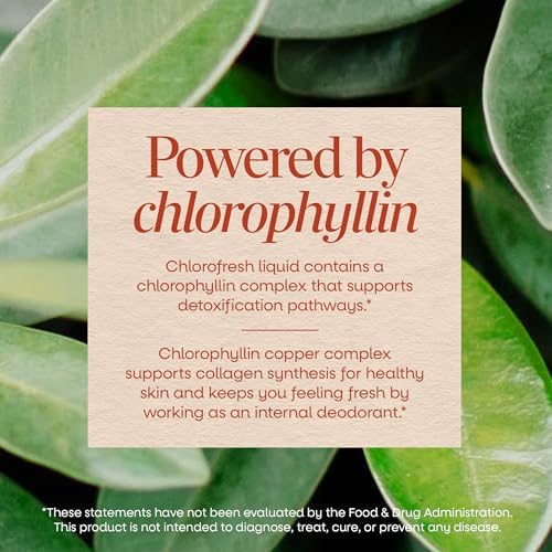 Nature's Way Chlorofresh Liquid Chlorophyll, Chlorophyllin Copper Complex, Internal Deodorant Supplement, Supports Healthy Skin and Detox Pathways*
