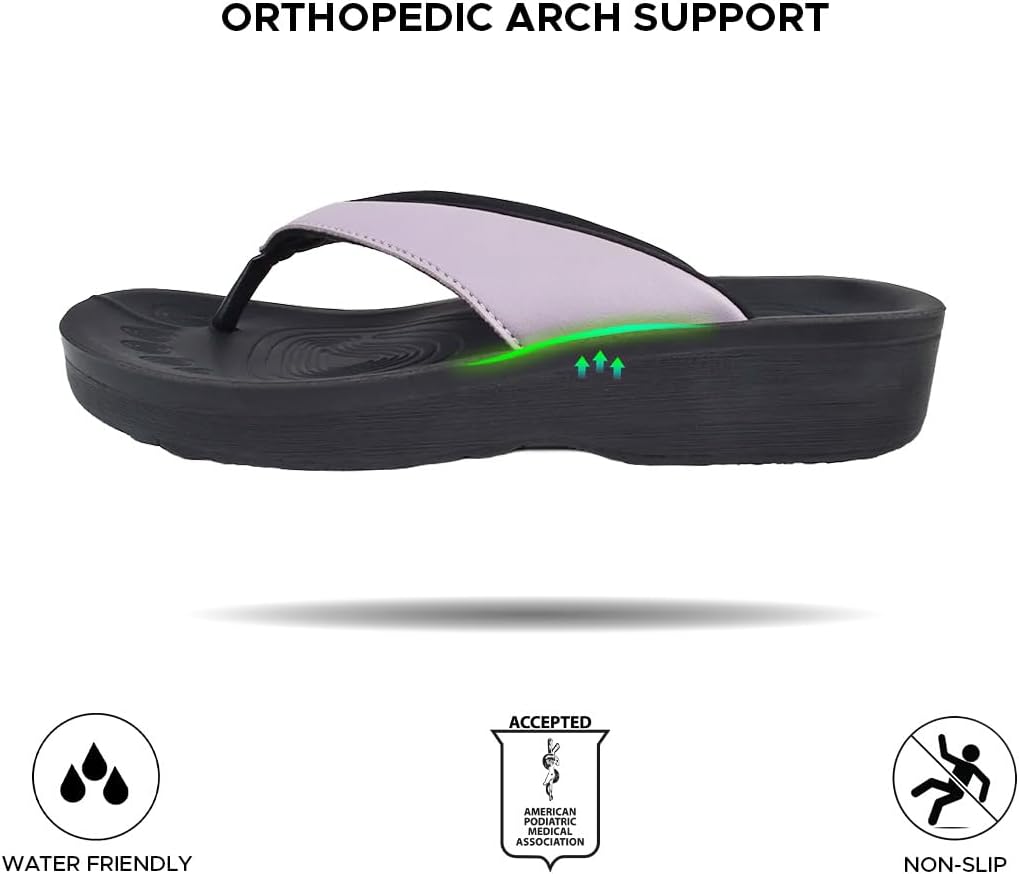 AEROTHOTIC Comfortable Arch Support Flip Flops for Women Orthotic Sandals