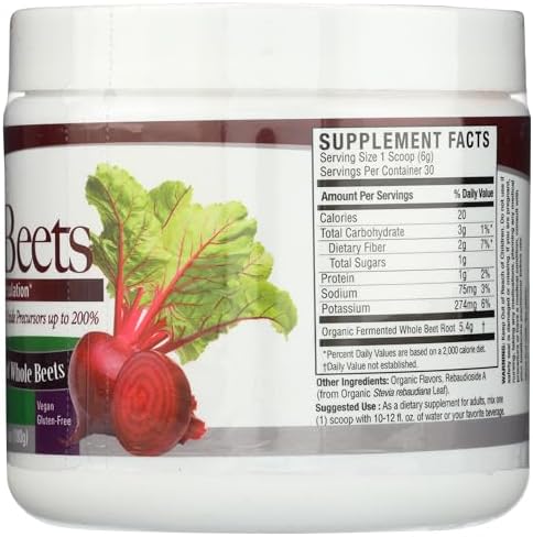 Nature's Answer Whole Beet Root Powder | Organic & Fermented | Great Tasting Cherry Flavor | Supports Circulatory Health & Endurance | Helps