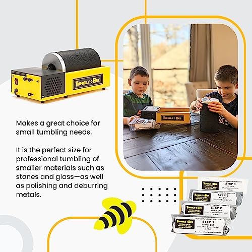 Rock Tumbler - Large Tumbler for Adults and Kids - Rotary Machine for Stone, Rock, Metal and Sea Glass - Polishing Machine Kit for Professionals & Hobbyists - Model TB-14-KIT
