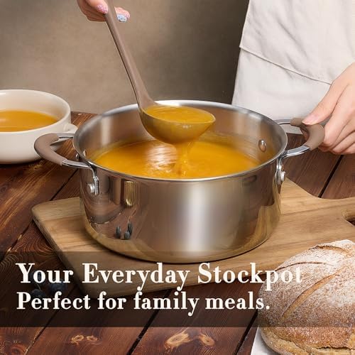 CAROTE 19pcs Tri-Ply Stainless Steel Cookware Set with Detachable Handle | Pots and Pans Set, Even Heating, Non-Toxic, Induction Compatible