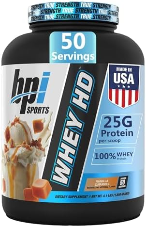 BPI Sports Whey HD Ultra Premium Protein Powder Isolate | Workout Whey Protein Powder For Men & Women for Muscle Gain | Milk Protein Concentrates | Chocolate Cookie/ Vanilla Caramel, 4.07 Pound