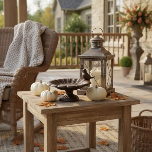 Comfy Hour 7.5 Inch Cast Iron Bird Bath, Sunflower Bird Feeder