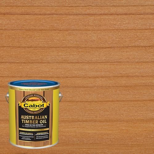 Cabot 140.0019458.007 Australian Timber Oil Water Reducible, Translucent, Honey Teak - 1 Gallon