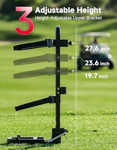KEMIMOTO Golf Cart Bag Holder, Heavy-Duty Golf Cart Bag Attachment | Compatible with EZGO Valor RXV Club Car