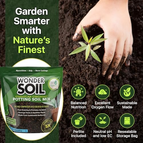WONDER SOIL | Organic Potting Soil | 12 QUARTS of Ready to Plant Coco Coir Fully Loaded with Nutrients | 3 LBS Bag Expands to 12 Quarts of Indoor