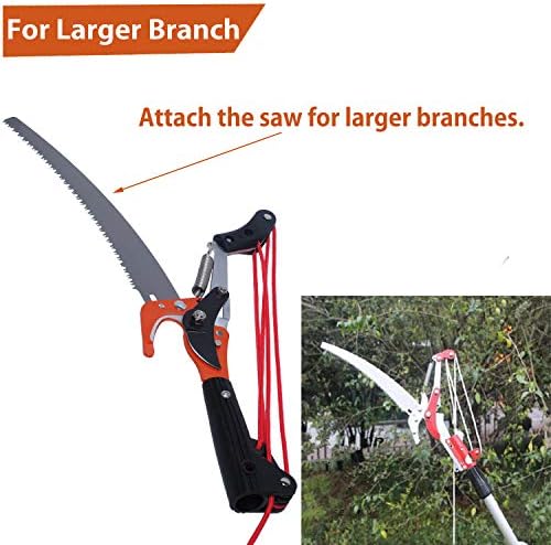Manual Pole Saw Attachment & Rope Pole Pruner Head, Pole Not Included