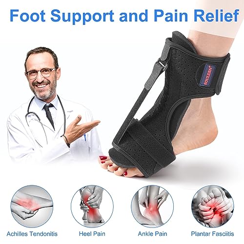 Plantar Fasciitis Night Splint Drop Foot Orthotic Brace, Adjustable Plantar Fasciitis Brace, Improved Dorsal for Effective Relief from Plantar Fasciitis, Achilles Tendonitis, Ankle Pain