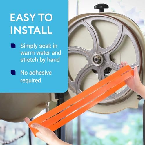 IMPRESA Bandsaw Tires - 2-Pack of Orange Urethane Bandsaw Tire for Metal & Wood Cutting - No Adhesive Needed - Compatible with Jet