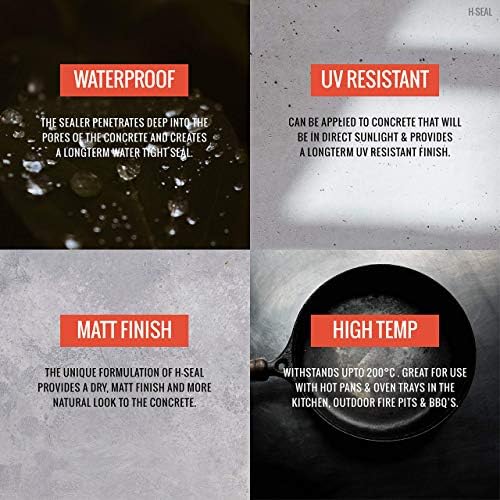 Concrete COUNTERTOP/WORKTOP Sealer | Food Safe/Grade | High Temp | Matte Finish | Waterproof | UV Resistant (1 Liter)