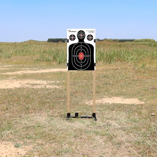 Highwild Adjustable Target Stand Base for Paper Shooting Cardboard Silhouette H Shape Stand Base for Shooting Range 1x2 Wooden Target Station Setup