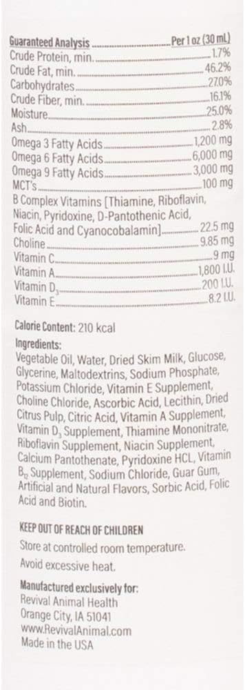 Doc Roys Forti Cal Liquid Energy Supplement for Dogs, Cats, Horses and Parrots, Natural Glucose Source with Soluble and Insoluble Fiber, Vanilla Flavor, Gallon