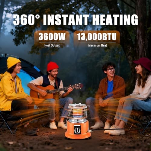 2-in-1 Propane Heater and Stove, Portable Heater with 6FT Regulating Valve, Dual Function Indoor Safe for Ice Fishing, Tent Camping, Tailgating
