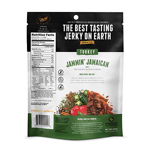 Perky Jerky Original Turkey Jerky, Low Sodium - 10g Protein per Serving - Low Fat - 100% U.S. Sourced - Tender Texture and Bold Flavor, 2.2 Ounce (Pack of 12)