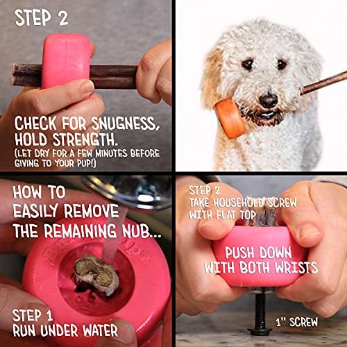 Bully Stick Holder for Dogs - Small Size - Interactive Dog Toy, Dog Treat Holder, Slow Feeder, Treat Dispenser, Chew Toy and Dog Safety Device